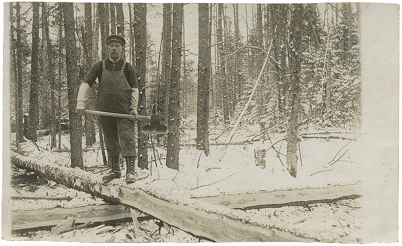 Skovarbejde i Brantwood. Ca 1907. Skovarbejde i Brantwood. Ca 1907.