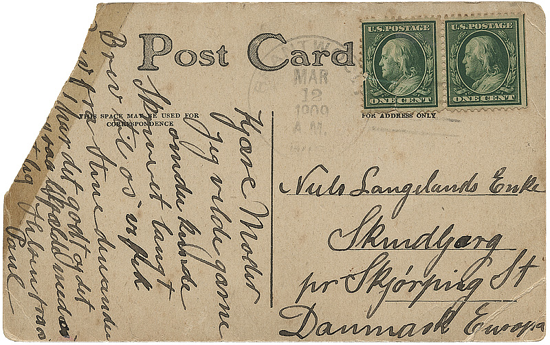 Kort fra Poul til hans mor.
... Kort fra Poul til hans mor.
...